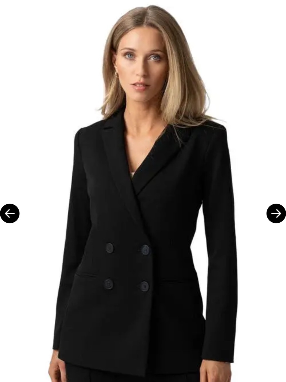 Saint+Sofia. Cambridge Crepe, Black Double-Breasted Blazer. Excellent condition - Picture 4 of 16